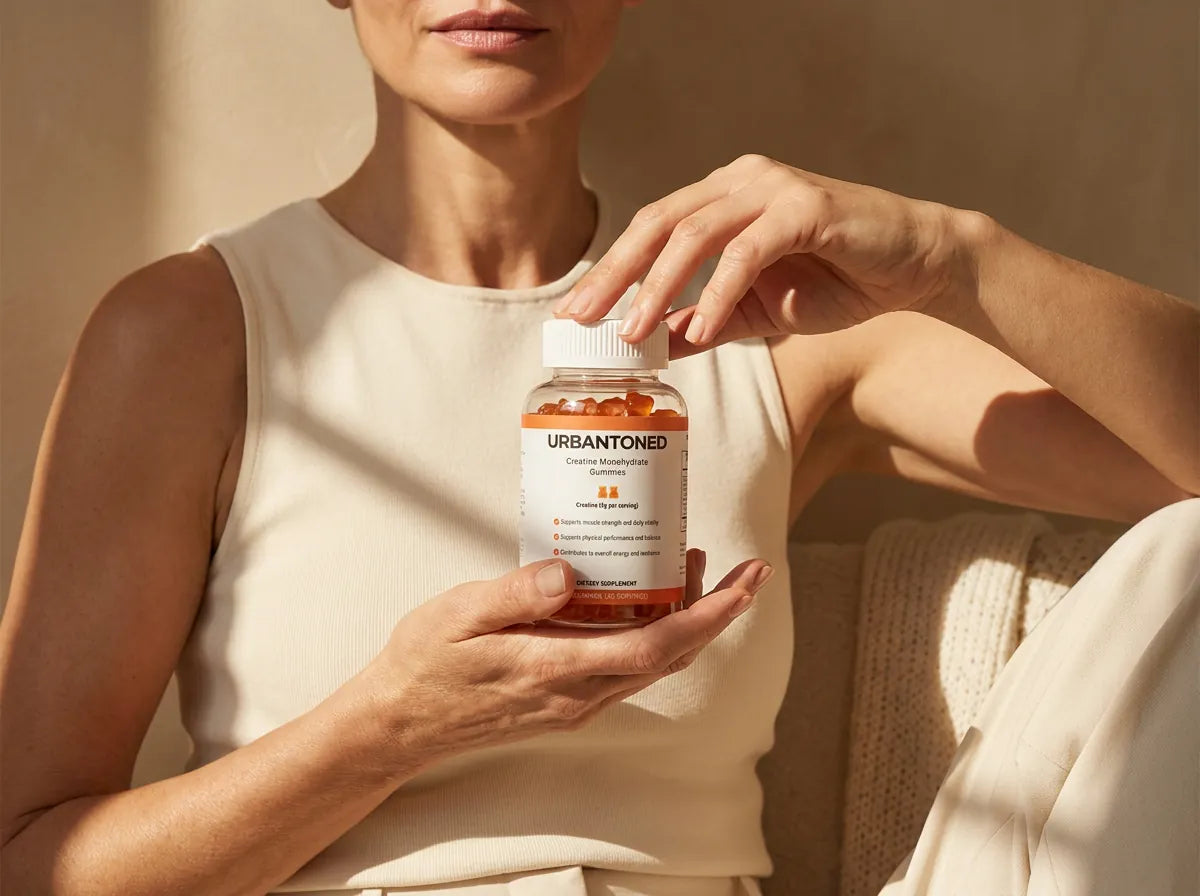 Woman holding Urbantoned product